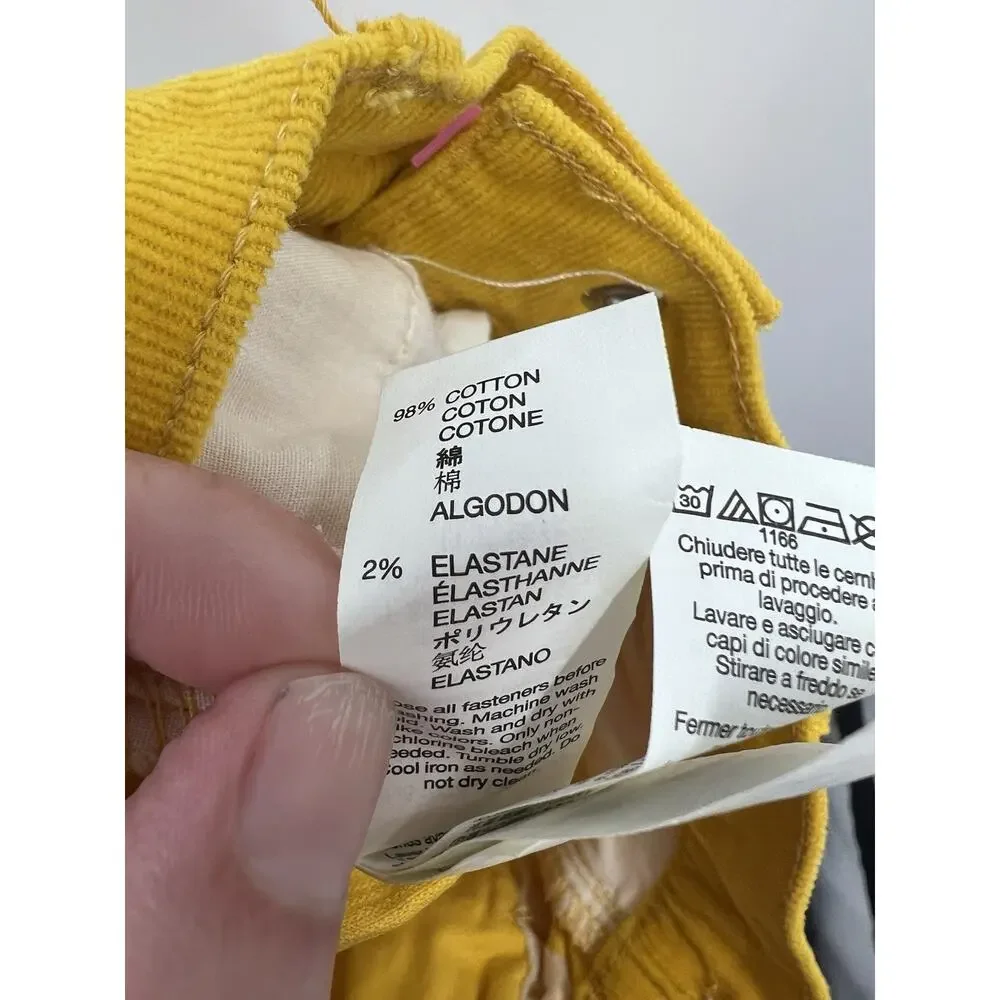 Baby Gap Deep Yellow Ruffled Edge Corduroy Pants Size 18-24M NWT